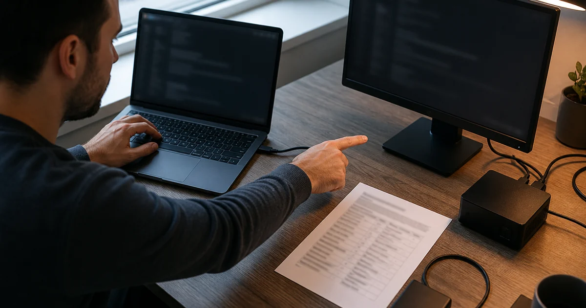 Customer support specialist comparing an installation package manifest while testing the recipient path