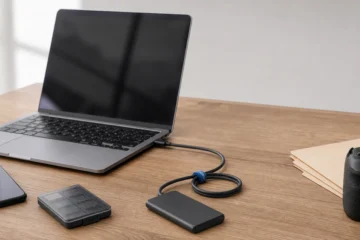 How to use Filekub upload setup with a laptop, external drive, camera, and phone